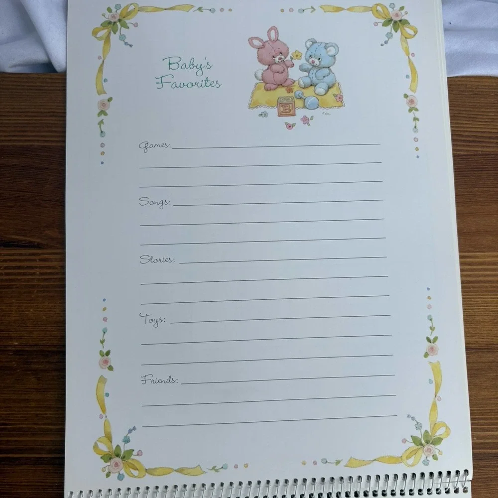 Vintage Baby's First Year Calendar Memory Book Unused w/ Stickers Spiral Book